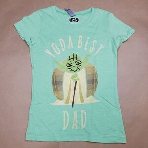 STAR WARS Yoda Best Dad Girls T Shirt Small
